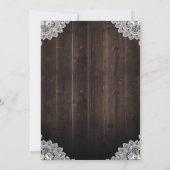Barn Wood et dentelle Mason Jar Wedding Invitation (Dos)