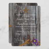 Barn Wood Hoefijzers en Touw Kaart (Voorkant / Achterkant)