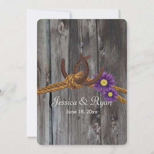 Barn Wood Hoefijzers en Touw Kaart (Achterkant)