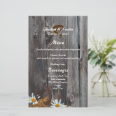 Barn Wood, Horseshoes et Daisies Menu (Debout devant)