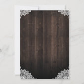 Barn Wood Lace Mason Invitations de la partie d'en (Dos)