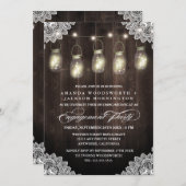 Barn Wood Lace Mason Invitations de la partie d'en (Devant / Derrière)
