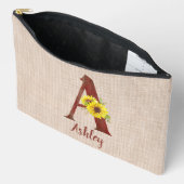 Barn Wood Letter A & Sunflower Etui (Open)