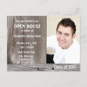 Barn Wood Open house invitation carte postale
