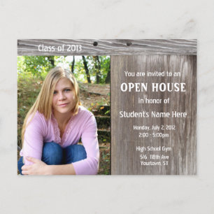 Barn Wood Open house invitation carte postale