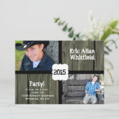 Barn Wood Photo Afstuderen Aankondiging Uitnodigin (Staand voorkant)