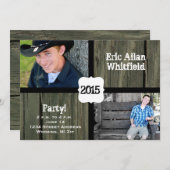 Barn Wood Photo Graduation Faire-part Invitation (Devant / Derrière)