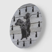 Barn Wood Rustic Black Labrador Retriever Grote Klok (Hoek)