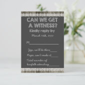Barn Wood Rustic Chalkboard Country Wedding RSVP (Staand voorkant)