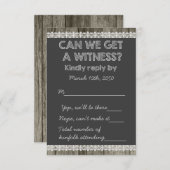 Barn Wood Rustic Chalkboard Country Wedding RSVP (Voorkant / Achterkant)
