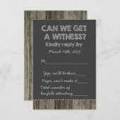 Barn Wood Rustic Chalkboard Country Wedding RSVP (Voorkant / Achterkant)