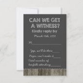 Barn Wood Rustic Chalkboard Country Wedding RSVP (Voorkant)