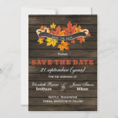 Barn wood Rustic Fall bruiloft, behalve de datum Magnetische Uitnodiging (Voorkant)