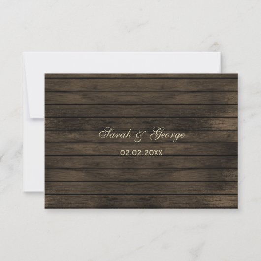 Barn Wood Rustic Fall Feuilles Mariage rsvp (Dos)