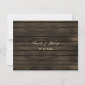 Barn Wood Rustic Fall Feuilles Mariage rsvp (Dos)