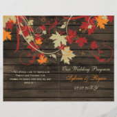 Barn Wood Rustic Fall Feuilles Programmes de maria (Devant)