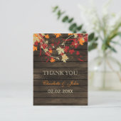 Barn Wood Rustic Fall Leaves Weddenschap Briefkaart (Staand voorkant)