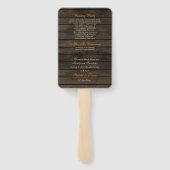 Barn Wood Rustic Fall Leaves Wedding Programs Handwaaier (Achterkant)