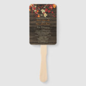 Barn Wood Rustic Fall Leaves Wedding Programs Handwaaier (Voorkant)
