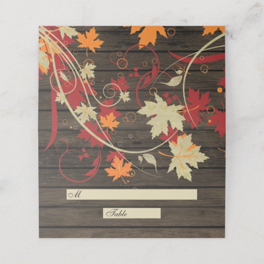 Barn wood Rustic Fall Wedding Place Card (Buitenkant ongevouwen)