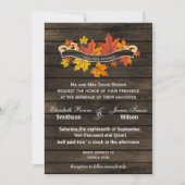 Barn wood Rustic Mariage de automne invitations (Devant)