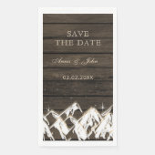 Barn wood Rustic Mountains Save the Date Servet (Voorkant)