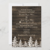 Barn wood Rustic Pine Tree Winter Weddenschap Kaart (Voorkant)