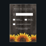 Barn Wood   Rustic Sunflower Wedding Cartes RSVP<br><div class="desc">Barn Wood   Rustic Sunflower Wedding Cartes RSVP - dispose d'un arrière - plan en bois de grange avec des tournesols rustiques au fond.</div>
