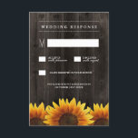 Barn Wood   Rustic Sunflower Wedding Cartes RSVP<br><div class="desc">Barn Wood   Rustic Sunflower Wedding Cartes RSVP - dispose d'un arrière - plan en bois de grange avec des tournesols rustiques au fond.</div>