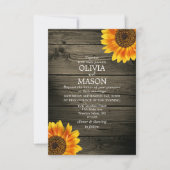 Barn Wood + Rustic Sunflower Wedding Kaart (Voorkant)