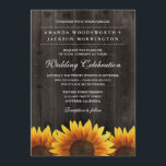 Barn Wood   Rustic Sunflower Wedflower Invitations<br><div class="desc">Barn Wood   Rustic Sunflower Wedding Invitations - dispose d'un arrière - plan en bois de grange avec des tournesols rustiques au fond.</div>