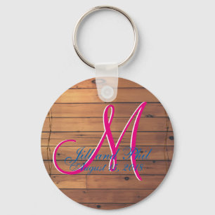 Barn Wood Rustige Wall 3d Monogram Sleutelhanger