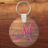 Barn Wood Rustige Wall 3d Monogram Sleutelhanger (Voorkant)