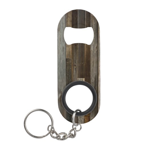 Barn Wood Sleutelhanger Mini Flessenopener (Voorkant)