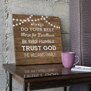 Barn Wood String Lights Gepersonaliseerde Familiem Canvas Afdruk