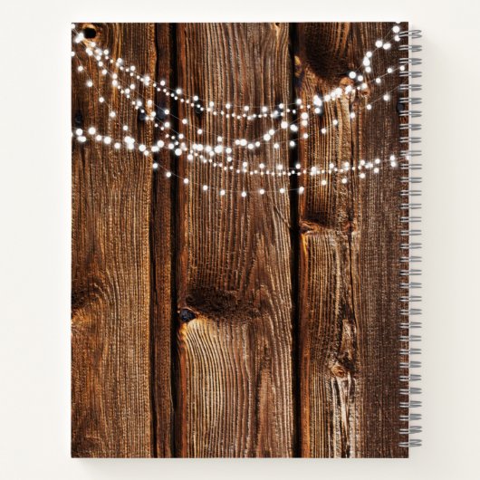 Barn Wood & String Lights Rustic Scrapbook Journal Notitieboek (Achterkant)