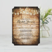 Barn Wood String Lights Rustic Vrijgezellenfeest Kaart (Staand voorkant)