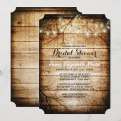 Barn Wood String Lights Rustic Vrijgezellenfeest Kaart (Voorkant / Achterkant)