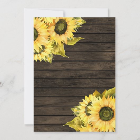 Barn Wood String Lights Zonnebloemen sparen Datum  Aankondiging (Achterkant)