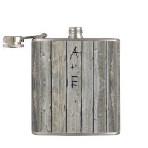 Barn Wood Uw Initialen Mr Hipster  Retro Heupfles