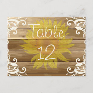 Barn Wood Zonnebloemen en  kant Briefkaart