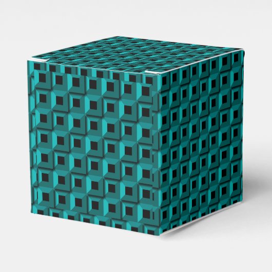 Barnacles in Turquoise Classic 2x2 Favor Box Bedankdoosjes (Voorkant Zijde)