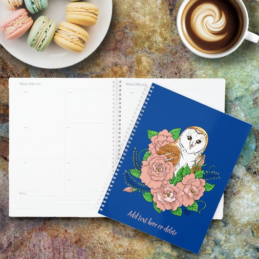 Barne Chouette Fleurs roses Bleu