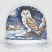 Barne Owl Aquarelle Silence Night Neige Globe (Avant)