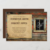 Barne rustique Faire-part de mariage de fenêtre Co (Devant / Derrière)