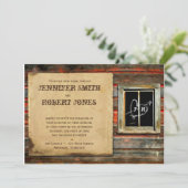 Barne rustique Faire-part de mariage de fenêtre Co (Debout devant)