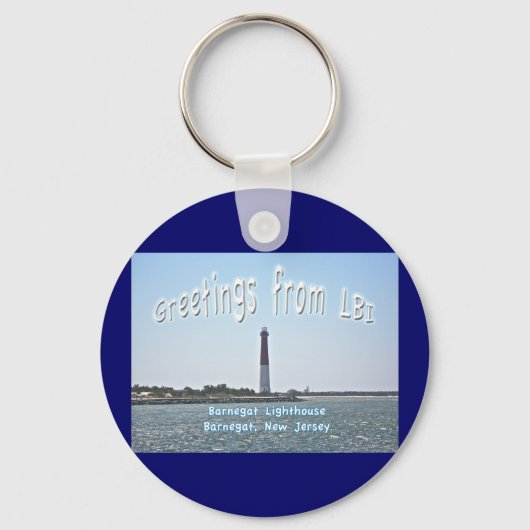 Barnegat Lighthouse LBI Greetings Sleutelhanger (Voorkant)