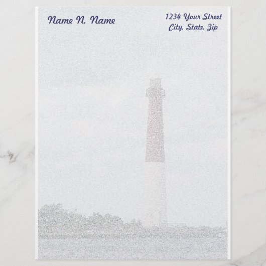 Barnegat Lighthouse LBI Letterhead Stationery Briefhoofd Ontwerp (Voorkant)
