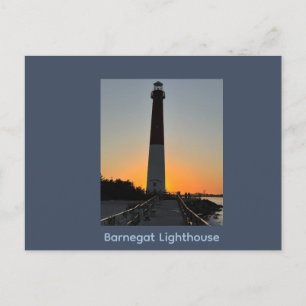 Barnegat Vuurtoren Zonsondergang Ansichtkaart Briefkaart