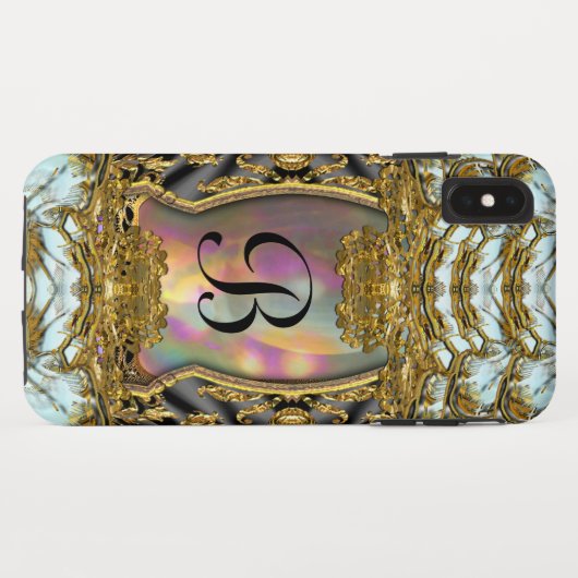 Barnetcue Dubois Girly Baroque II Monogram Case-Mate iPhone Case (Achterkant (horizontaal))